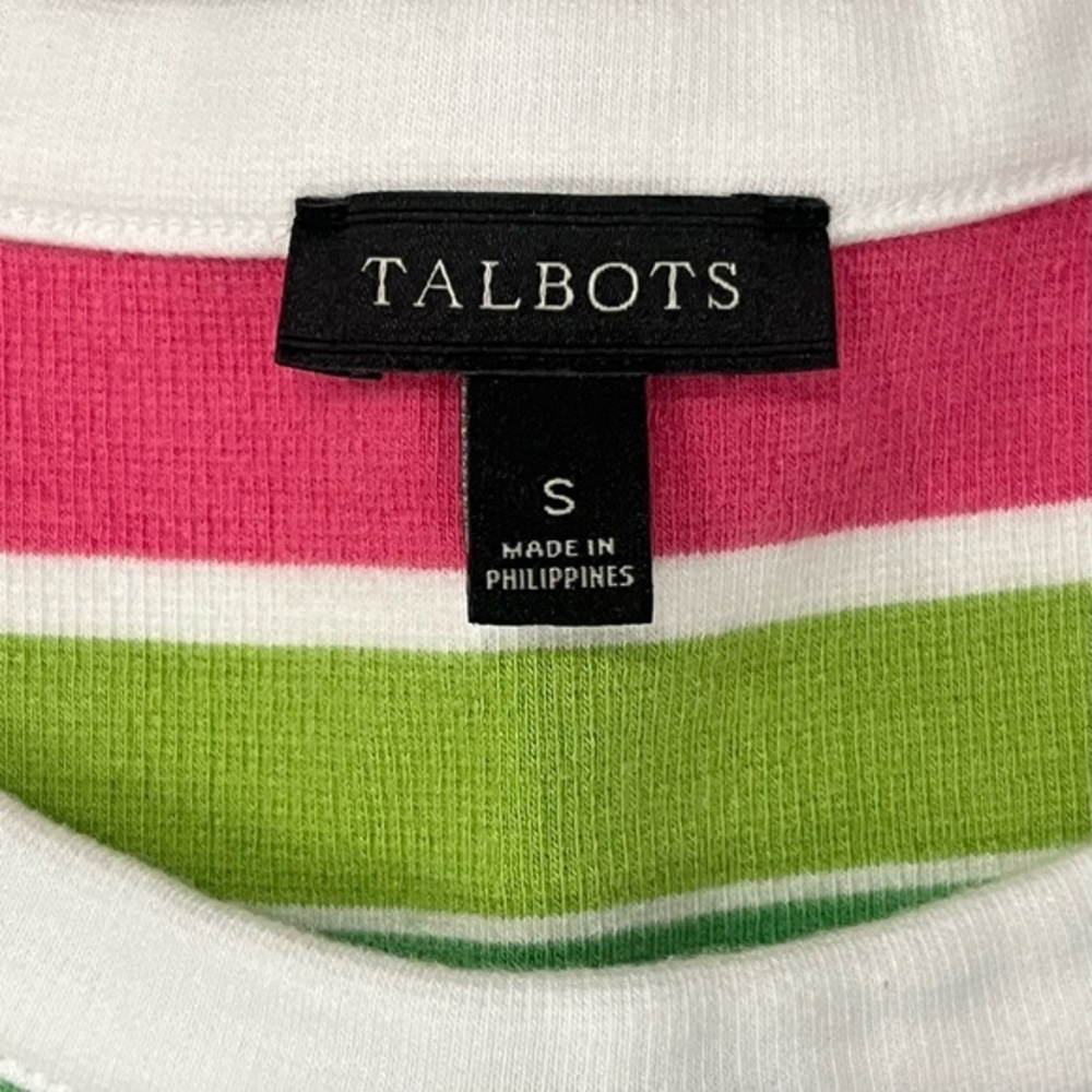 Talbots Bright Stripes Sleeveless Tank Dress Small Multicolor Resort Pool Beach - Picture 2 of 6